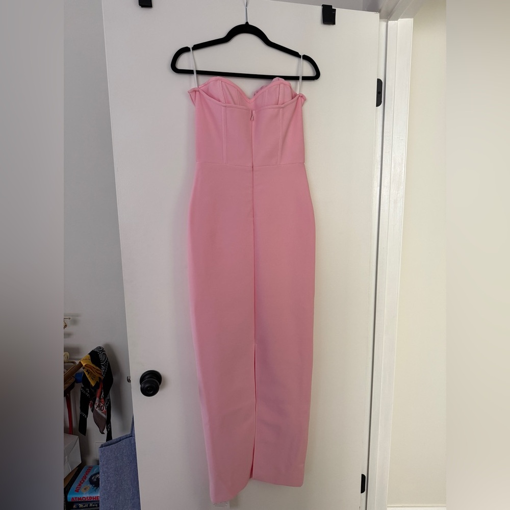 NWT Mew Mews Arushi | Chic Strapless Pink Flower Bandage Dress - Picture 11 of 13